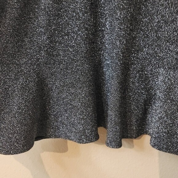 ECI New York womens Giltter Metalic Dress W/ Sleeve and Buttom Flutter Hem - Picture 7 of 9